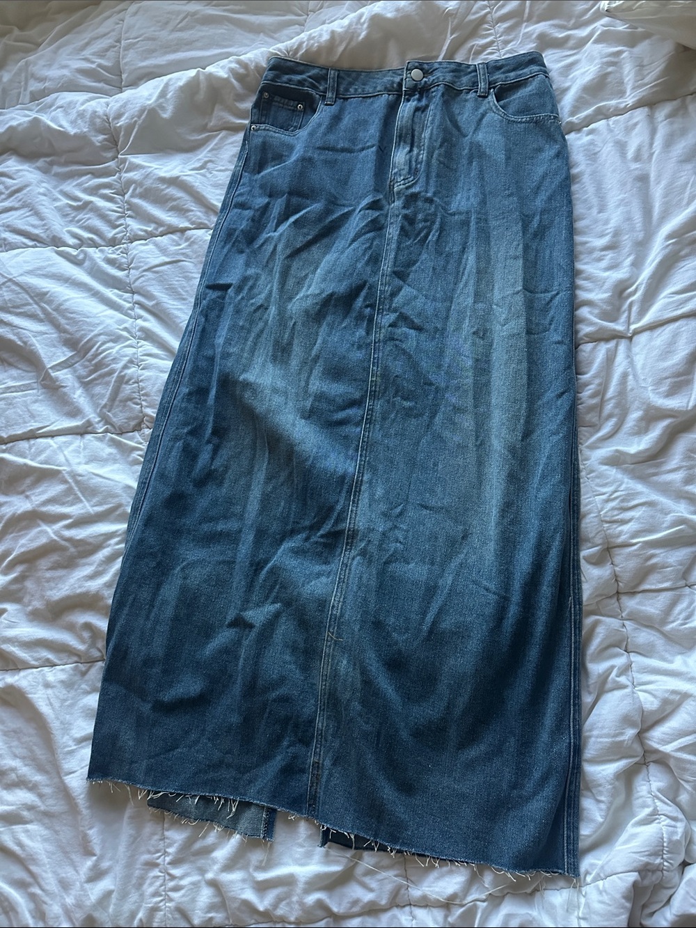 Commense Dark Blue Denim Maxi Skirt